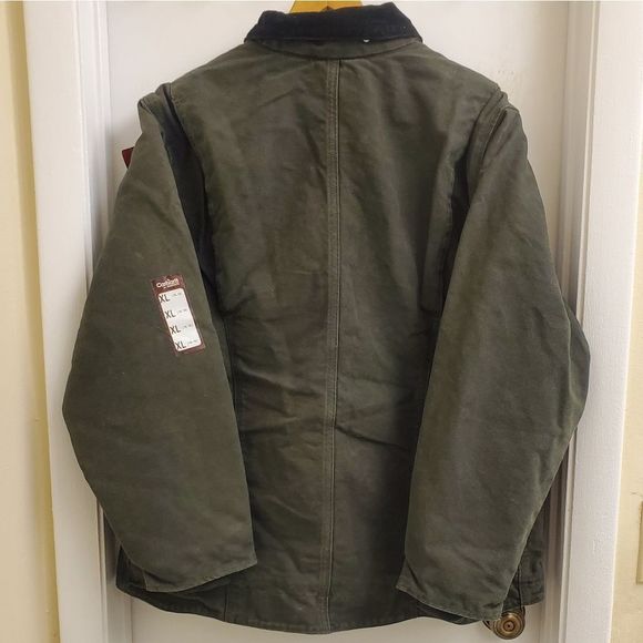 😍New with tags Rare vintage green carhartt fleece lined canvas jacket size XL - Picture 6 of 7